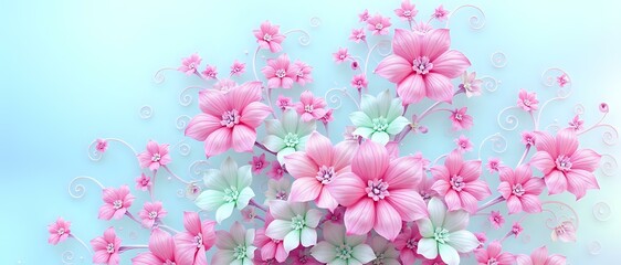 Fototapeta premium Vibrant Blooming Garden of Pastel Flowers