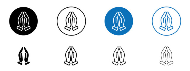 Pray icons in black and blue colors