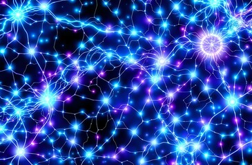 Fototapeta premium Cybernetic Galaxy Art Nouveau Bioluminescence