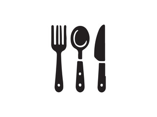 fork knife and spoon vector silhouetee