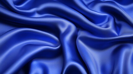 Obraz premium Royal Blue Satin Draped Luxuriously Soft Fabric