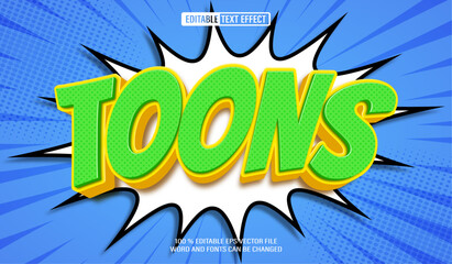 Editable 3d text style effect - Comic Cartoon  text effect Template © Supriyadi