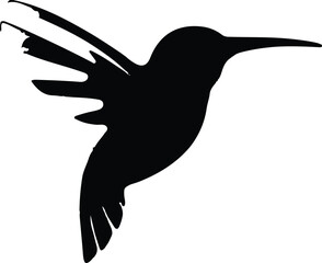 A Hummingbird logo icon  silhouette style minimalist white background  illustration