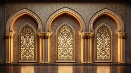 Fototapeta premium Mughal architecture Indo-Islamic wall backdrop