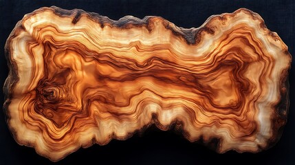 Fototapeta premium Abstract Wood Slice Showing Intricate Grain Patterns