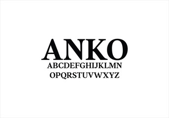 Anko font for logo and headline. Isolated vector typeset