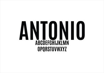 Antonio font for logo and headline. Isolated vector typeset