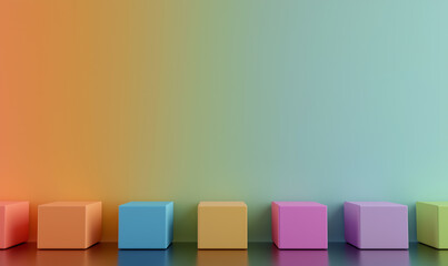 Obraz premium Creative marketing strategies for business growth colorful cubes digital art modern workspace abstract concept