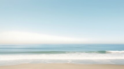 Fototapeta premium Serene Coastal Scene Peaceful Ocean Beach