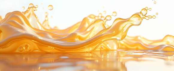Liquid gold cascade: A mesmerizing flow of amber liquid, creating elegant waves and glistening droplets.  Pure visual delight!