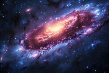 Obraz premium A galaxy spiraling into a black hole, symbolizing mystery and discovery 