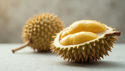 Fototapeta premium A vibrant and detailed close-up of a durian.