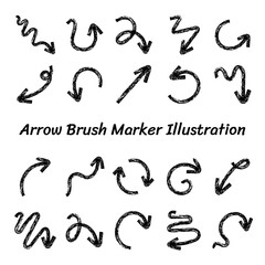 Arrow Brush Marker Illustration