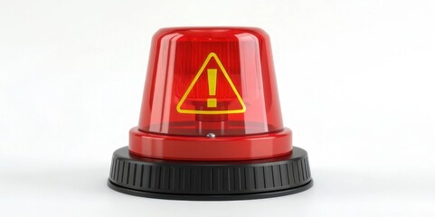 A red emergency light with a caution symbol, signaling alertness and potential danger.
