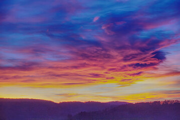 sunset over the mountains