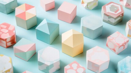 Abstract isometric cube background with gradient shades and smooth color transitions