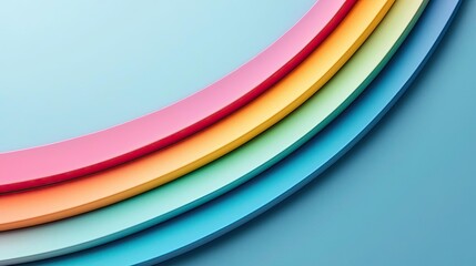 Obraz premium Rainbow abstract background concept. Vibrant and smooth layered lines in pastel colors, perfect for backgrounds or designs.