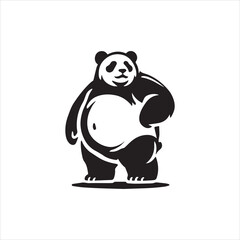 panda bear with a bamboo