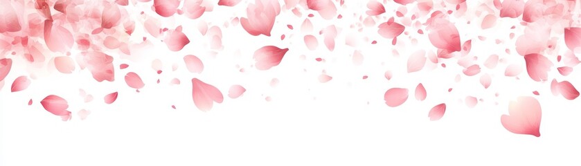 Delicate pink petals on a white background, serene and romantic visual soft