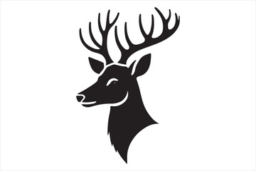 A Deer head silhouette Vector