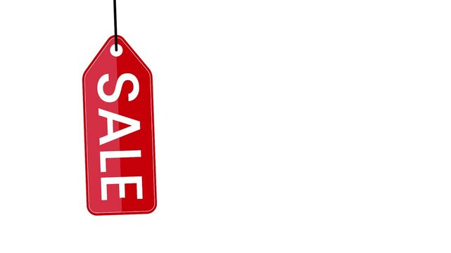 Sale tag banner hanging 4k animation 
50% off or discount banner hd animation
sale tag animation with white or green screen background and 
sale banner animation with space for text
