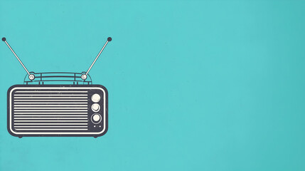 World Radio day poster. Background for radio day. Radio and Headphone. Sound waves .