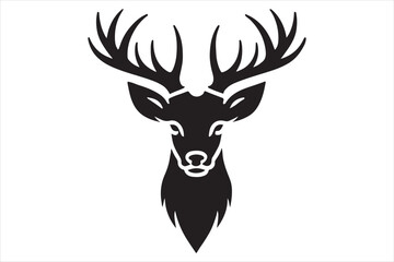 A Deer head silhouette Vector