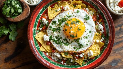 Delicious Mexican Breakfast Dish with Fried Egg