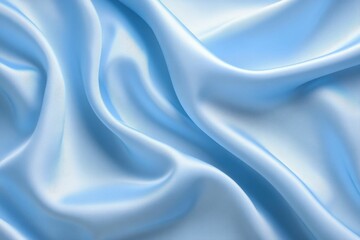 Fototapeta premium Light blue satin fabric with elegant folds. Ideal for designs needing a luxurious, smooth texture.