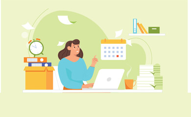 A sleek design representing time management strategies with visual charts, clocks, and productivity tools.