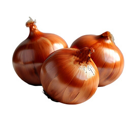 Close-Up of a Fresh Onion Against a transparent Background