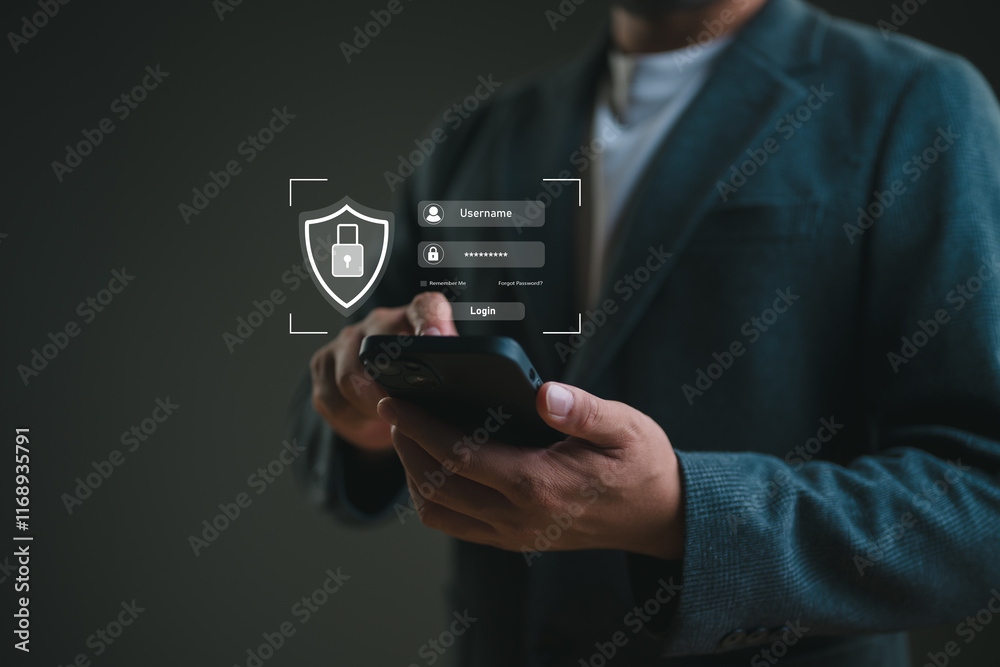 Aufkleber Concept of cyber security, secure access to user's personal information, information security and encryption, secure Internet access, cybersecurity. Cyber security network. Data protection concept.