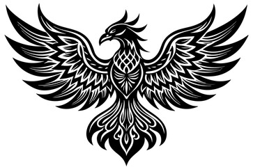 Tribal Phoenix Vector Illustration - Mythical Symbol of Rebirth