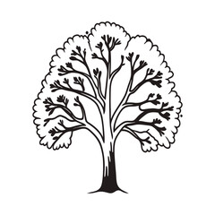 Obraz premium Black and white illustration of a tree
