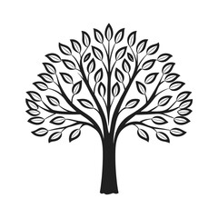 Obraz premium Black and white illustration of a tree