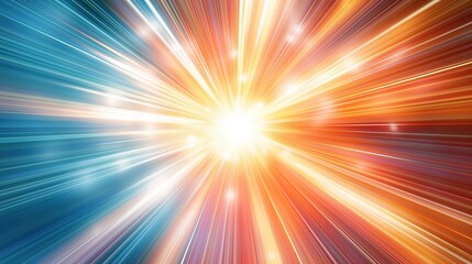 Abstract Blue and Orange Stripe Light, Futuristic Motion Blur Technology Concept with Fast Forward Timeline Background