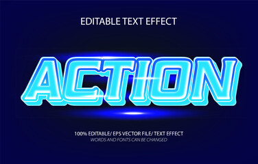 Action editable text effect, 3D editable text template.