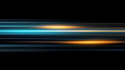 Abstract Blue and Orange Stripe Light, Futuristic Motion Blur Technology Concept with Fast Forward Timeline Background