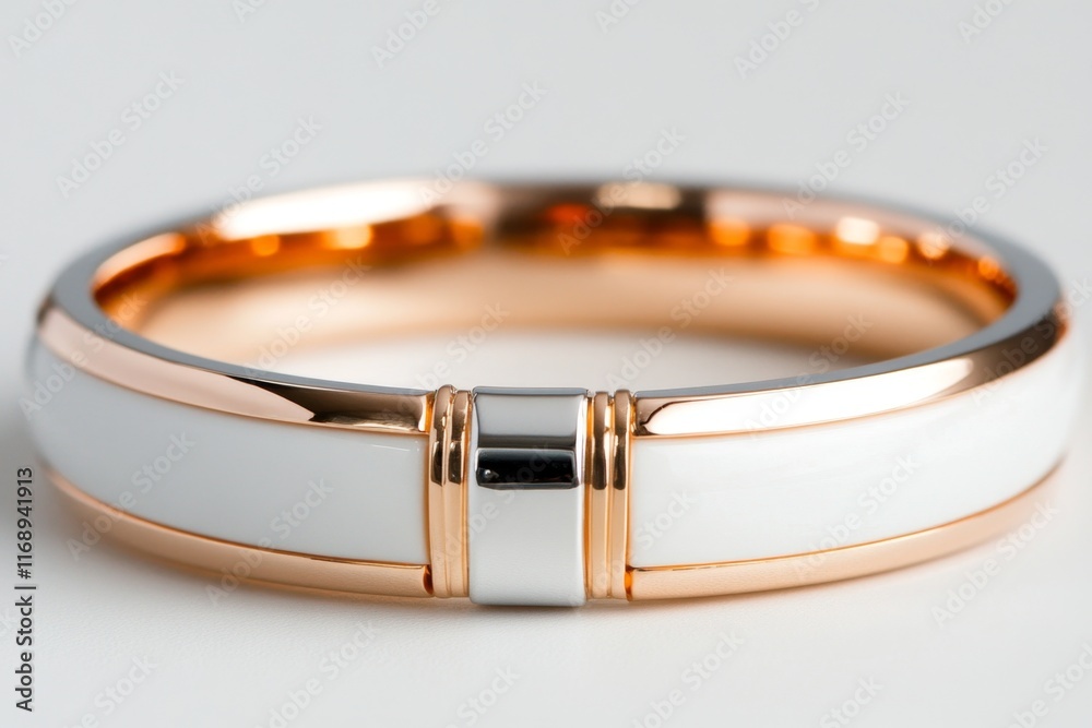 Aufkleber a sleek bangle bracelet with a minimalist design, drawn with simple lines on a plain white canvas