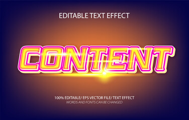 Content editable text effect, 3D editable text template.