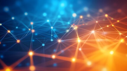 Fototapeta premium Futuristic digital network grid.