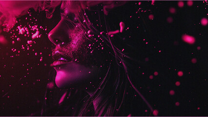 woman with pink splatter