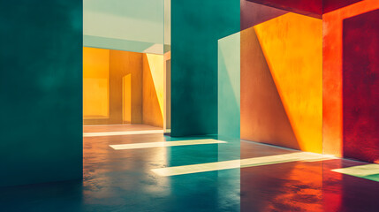 Vibrant Abstract Blend: Dynamic Energy Meets Calming Ambiance in a Mesmerizing Composition Inviting Interpretation