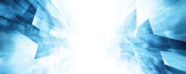 Abstract blue geometric background with light effects
