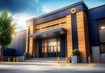 The use of wood in contemporary police station design enhances aesthetics and functionality.