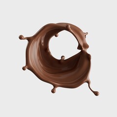 Chocolate Milk splash 3d realistic