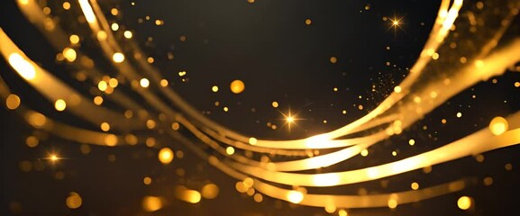 Luxury particles background golden shining dust bokeh glitter gold particles awards background is a motion graphics The luxurious gold particles keep moving forward the golden particle stripes 4K