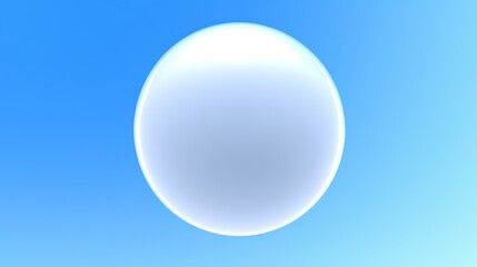 A luminous white sphere against a blue sky background