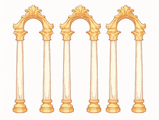 Fototapeta premium Ornate Golden Arches and Columns