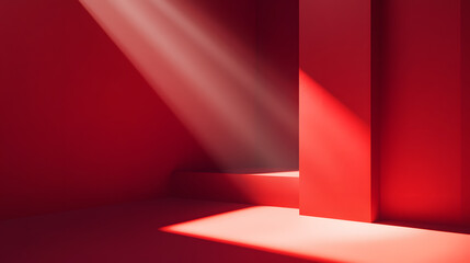 Obraz premium Minimalistic red background with a subtle gradient transitioning from deep crimson to light red tones